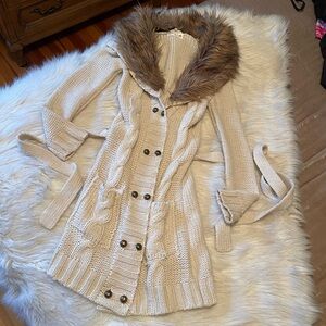 Liz Lisa vintage cream long button up cardigan